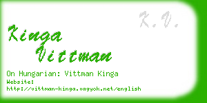 kinga vittman business card
